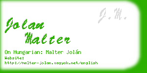 jolan malter business card